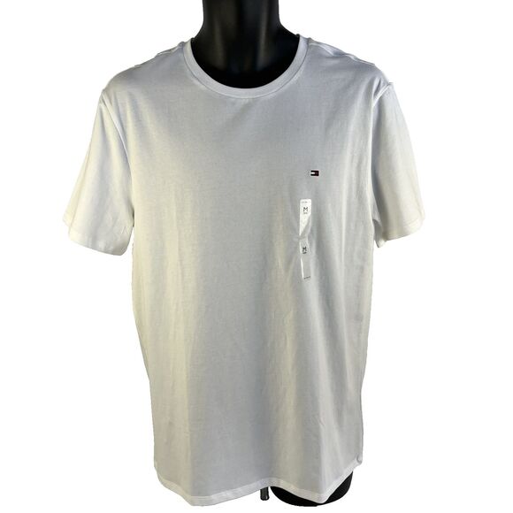 New Mens Tommy Hilfiger White Logo T-Shirt Size Medium NWOT - Picture 1 of 7